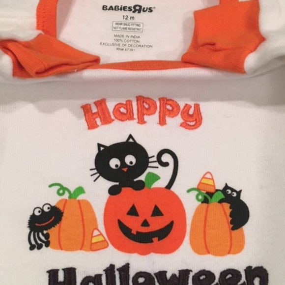 BABIES R US Happy Halloween Two-Piece Unisex Pajama Set Size 12-Months NWOT - Picture 2 of 11